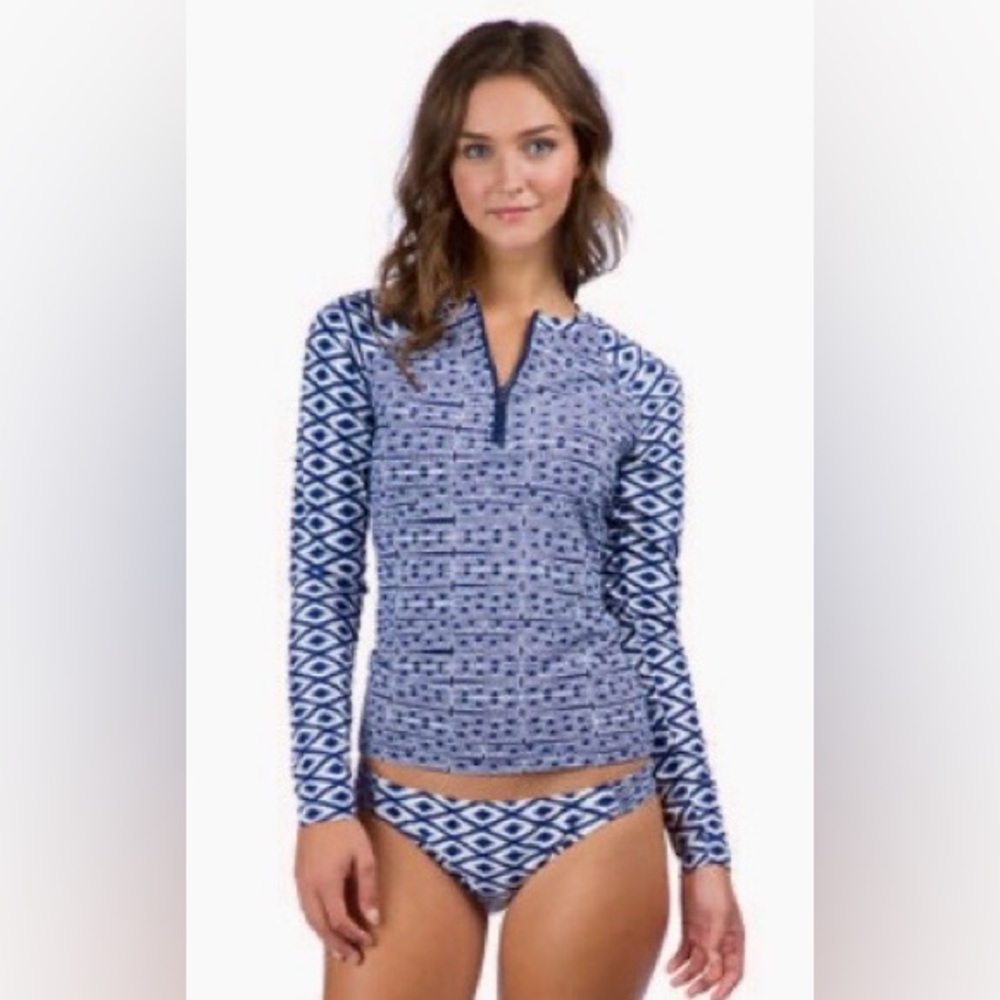 Sperry Island Time Ikat Rash Guard and Bikini Bottom, Women’s sz L